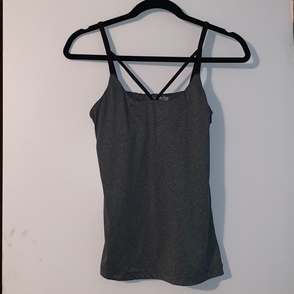 Grey Fitted Charolette Russe Workout Shirt